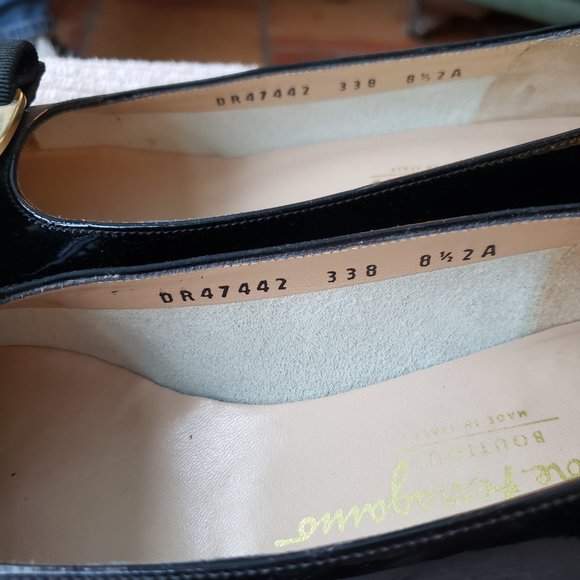 Ferragamo Ballet Flats- Black Patent - Picture 4 of 7